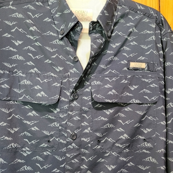 Ocean Coast Navy Patterned Long Sleeve Shirt - Picture 4 of 9